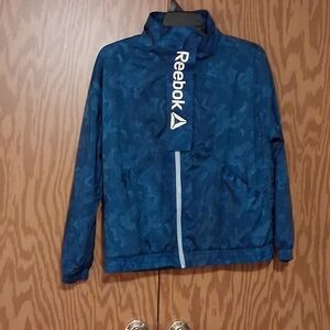 Rare Reebok Blue Running/Track Jacket. Womens Size Large Mesh Lining Pockets